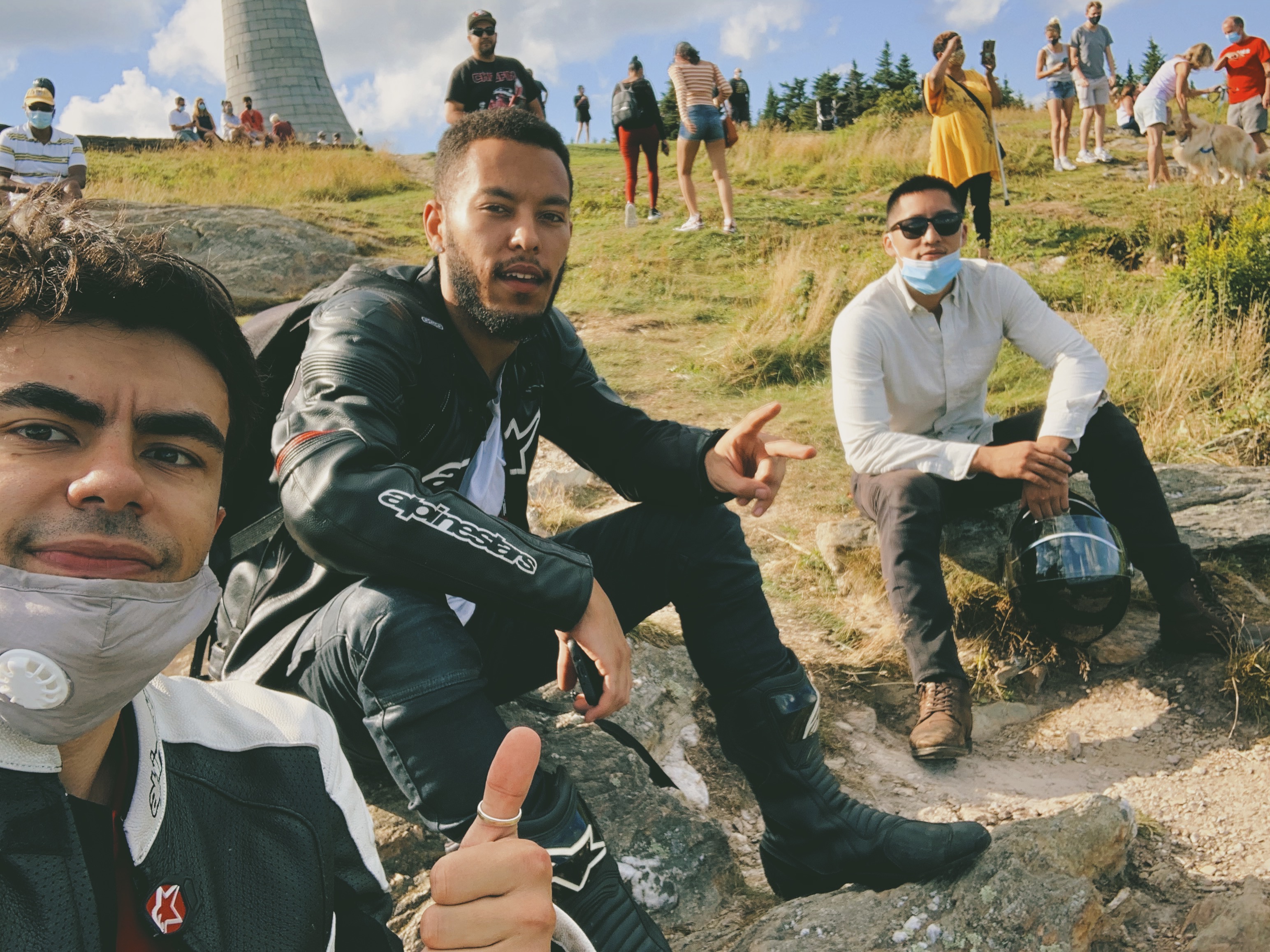 Me, Caleb, and Antonios on Mount Greylock summit