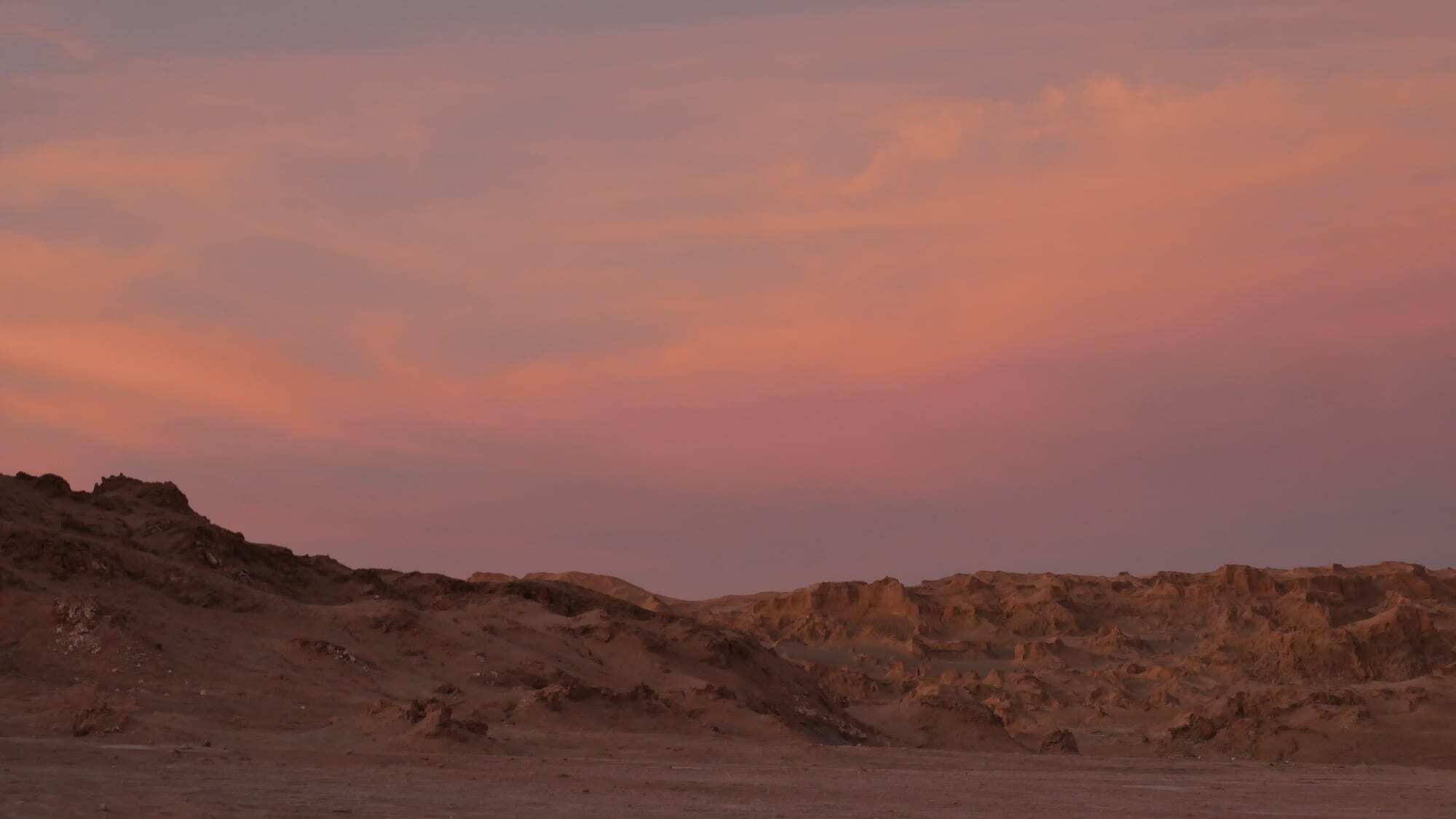 Sunset colors over the Atacama Desert