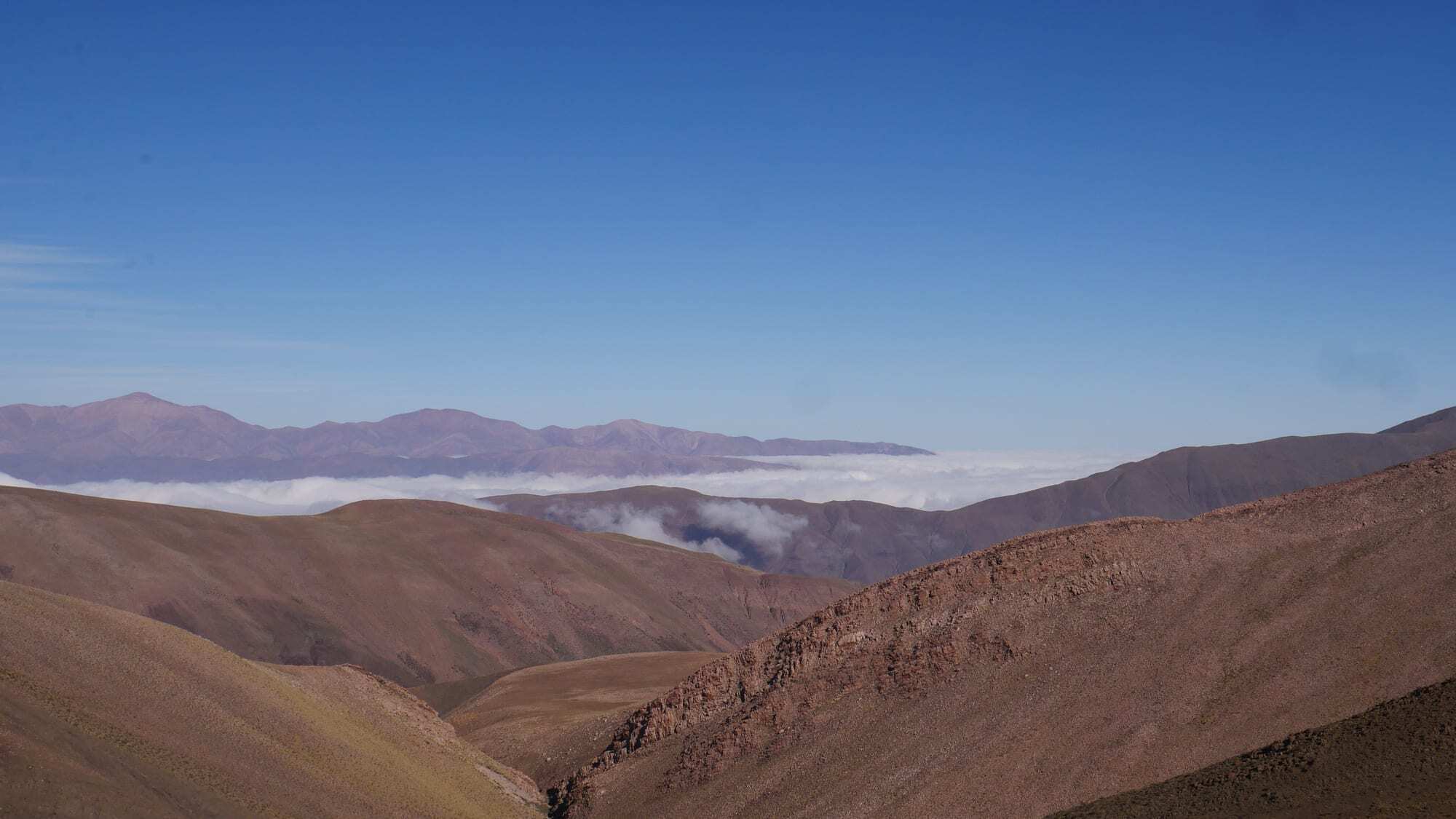 Layers of mountains around Jujuy, Argentina