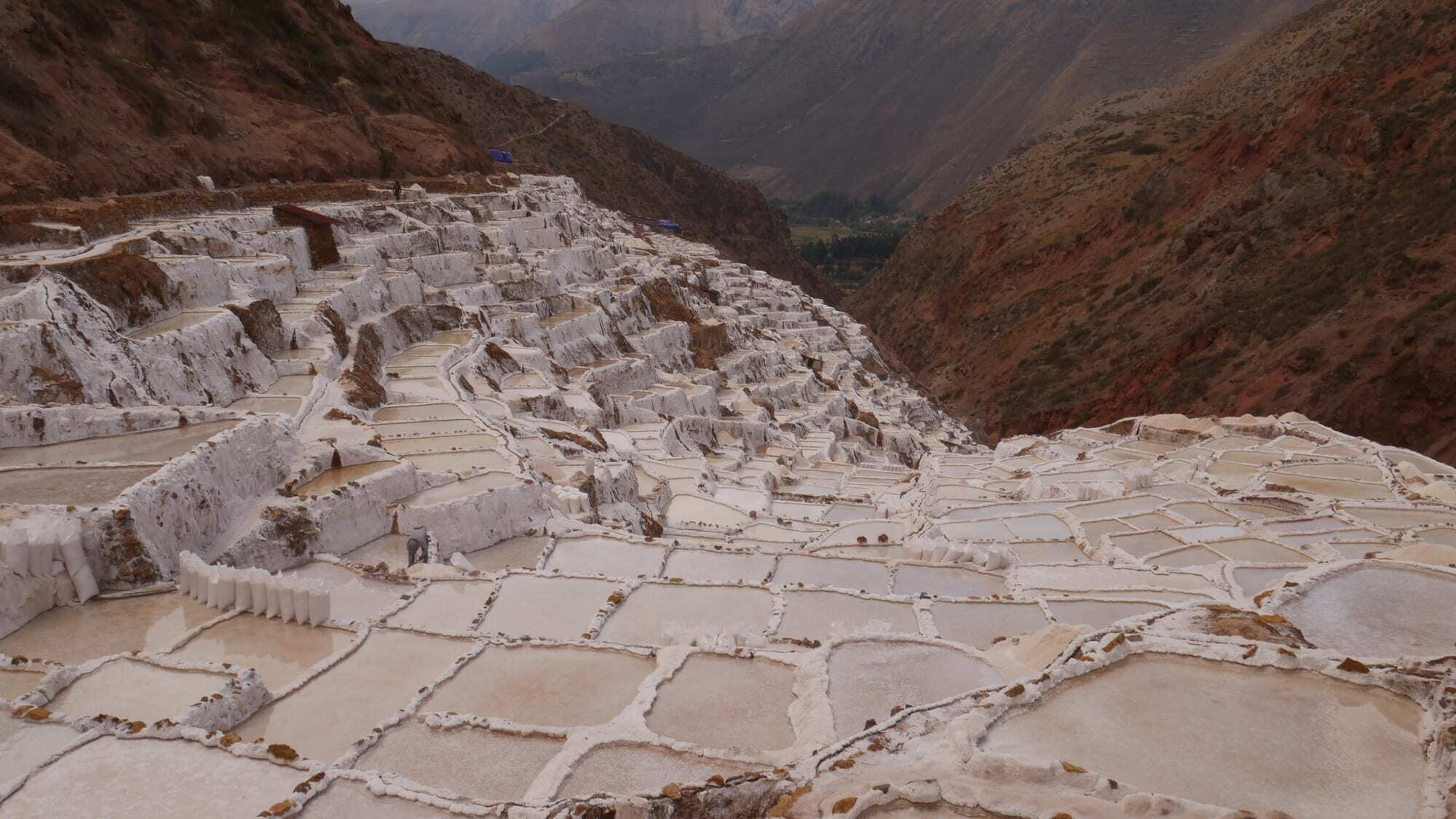 Terraced salt pools in Peru